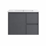 Moddoo(Hung) Series Right Hand Drawer Matt Grey Overall 730x455x520mm Vanity Set With Stone Top & Ceramic Undermount Basin