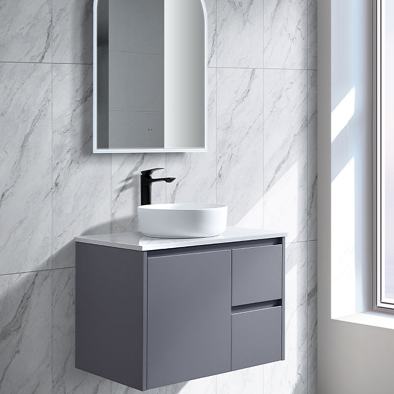 Moddoo(Hung) Series Right Hand Drawer Matt Grey Overall 730x455x520mm Vanity Set With Stone Top & Ceramic Undermount Basin