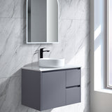 Moddoo(Hung) Series Right Hand Drawer Matt Grey Overall 730x455x520mm Vanity Set With Stone Top & Ceramic Undermount Basin