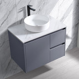 Moddoo(Hung) Series Right Hand Drawer Matt Grey Overall 730x455x520mm Vanity Set With Stone Top & Ceramic Undermount Basin