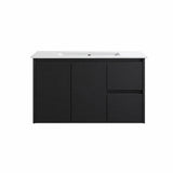 Moddoo(Hung) Series Right Hand Drawer Matt Black Overall 880x455x520mm Vanity Set With Flat Stone Bench Top