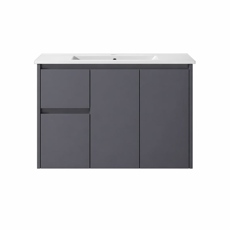 Moddoo(Hung) Series Left Hand Drawer Matt Grey Overall 880x455x520mm Vanity Set With Stone Top & Ceramic Undermount Basin