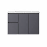 Moddoo(Hung) Series Left Hand Drawer Matt Grey Overall 880x455x520mm Vanity Set With Stone Top & Ceramic Undermount Basin