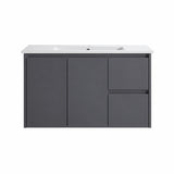 Moddoo(Hung) Series Right Hand Drawer Matt Grey Overall 880x455x520mm Vanity Set With Stone Top & Ceramic Undermount Basin
