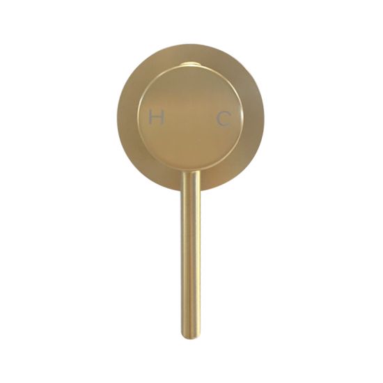 Pentro Brushed Yellow Gold Round Shower Mixer Tap with 65mm Cover plate