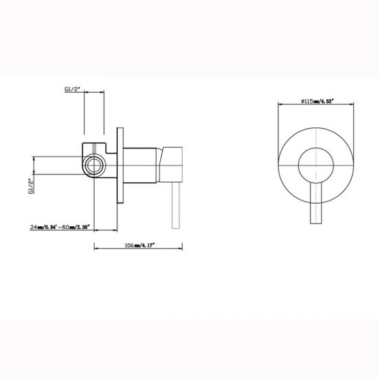 Pentro Chrome Round Shower Mixer Tap