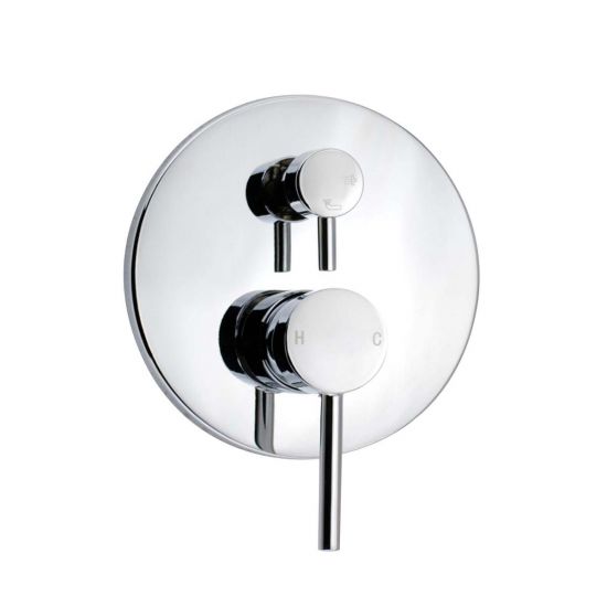 Pentro Chrome Round Shower Mixer with Diverter