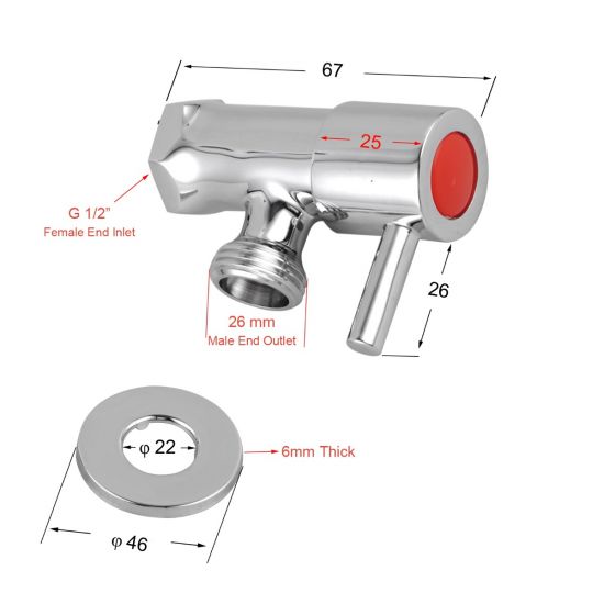 Pentro Chrome G 3/4" Washing Machine Taps SET