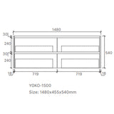 Moddra(Hung) Series Single Bowl Matt White Overall 1480x455x540mm Vanity Set With Flat Stone Bench Top