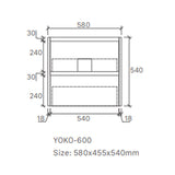 Moddra(Hung) Series Matt White Overall 580x455x540mm CABINET ONLY